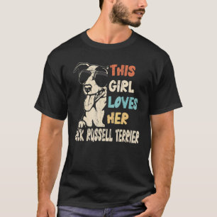 Jack Russell Terrier Girl Cooler Vintager Retro Fo T-Shirt