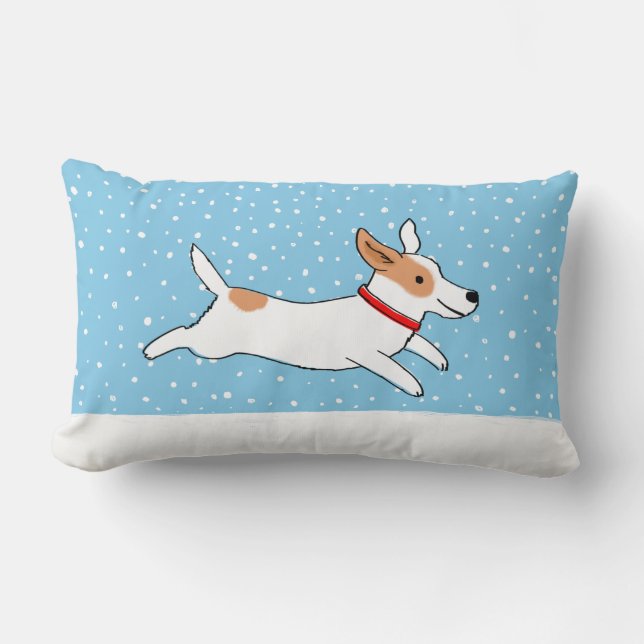 Jack-Russell-Terrier - glücklicher Lendenkissen (Vorderseite)