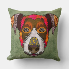 Jack Russell Terrier handgemalt Throw Kissen