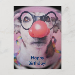 Jack Russell Terrier Happy Birthday Crazy Clown Postkarte