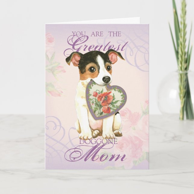 Jack Russell Terrier Heart Mama Karte (Vorderseite)