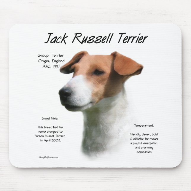 Jack Russell Terrier History Mousepad (Vorne)