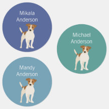Jack Russell Terrier Hund farbenbeständiges Label