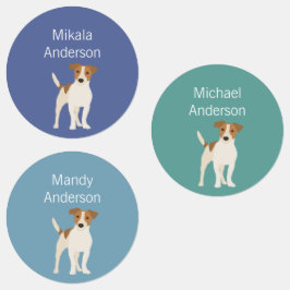 Jack Russell Terrier Hund farbenbeständiges Label Etiketten