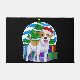Jack Russell Terrier Hund Santa Weihnachtsbaum Dek Fußmatte