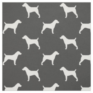 Jack Russell Terrier Hund Silhouetten Muster Stoff