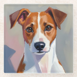 Jack Russell Terrier | Hunde Gemälde Haustier Glasuntersetzer