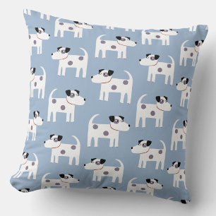 Jack Russell Terrier Hundemuster Blau Kissen