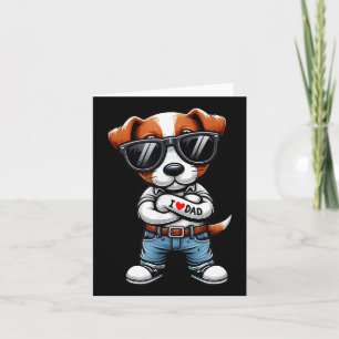 Jack Russell Terrier I Liebe Vater Funny Dog Tatto Karte