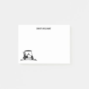 Jack Russell Terrier im Golfwagen Name Post-it Klebezettel