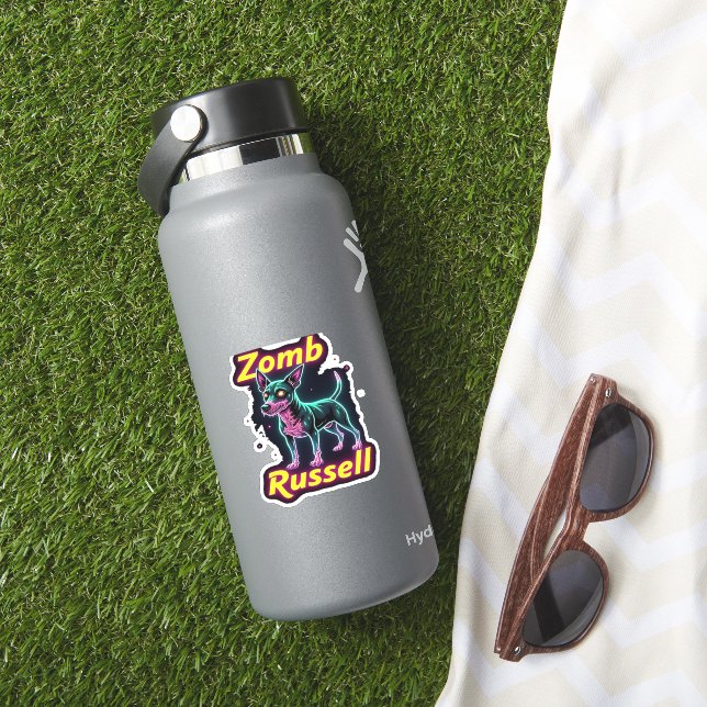 Jack Russell Terrier JRT Zombie Dog Halloween Esse Aufkleber (HydroFlask Insitu)