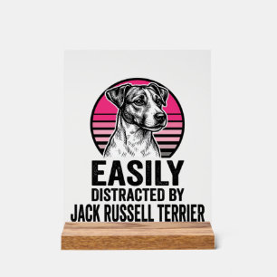 Jack Russell Terrier Leicht Ablenkbar Vintage T-Sh Acrylschild