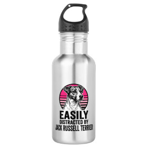 Jack Russell Terrier Leicht Ablenkbar Vintage T-Sh Edelstahlflasche