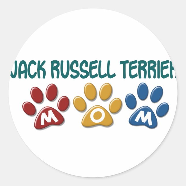 JACK RUSSELL TERRIER Mama Pfosten 1 Runder Aufkleber (Vorderseite)