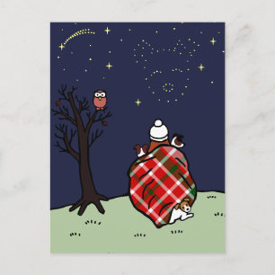 Jack Russell Terrier Mama und Starry Sky Postkarte