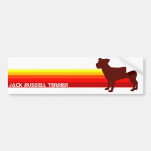 Jack-Russell-Terrier mit Streifen-Autoaufkleber Autoaufkleber