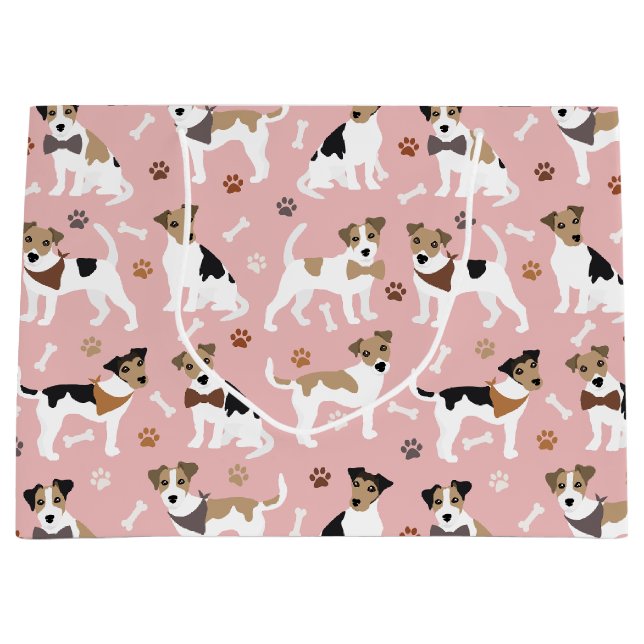 Jack Russell Terrier Patrouilles et os Grand sac c (Devant)