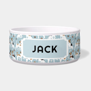Jack Russell Terrier Paws and Bones Dog Napf