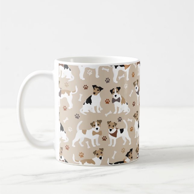Jack Russell Terrier Paws and Bones Kaffeetasse (Links)