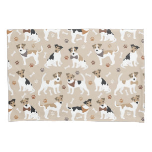 Jack Russell Terrier Paws and Bones Kissenbezug