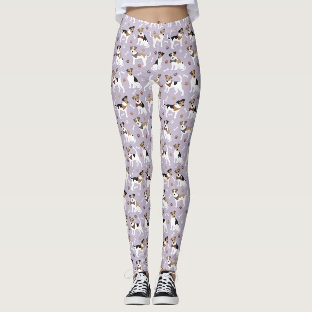 Jack Russell Terrier Paws and Bones Leggings (Vorderseite)
