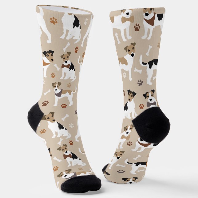 Jack Russell Terrier Paws and Bones Socks Socken (Gewinkelt)