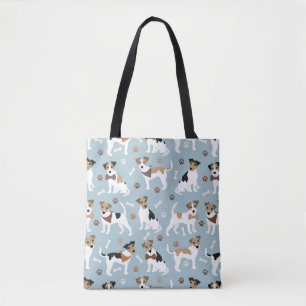 Jack Russell Terrier Paws and Bones Tote Bag Tasche