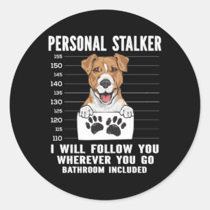 Jack Russell Terrier Personal Stalker Runder Aufkleber