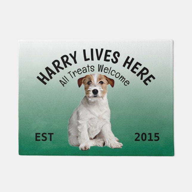 Jack Russell Terrier Personalisiert Dog Lover Door Fußmatte (Vorderseite)