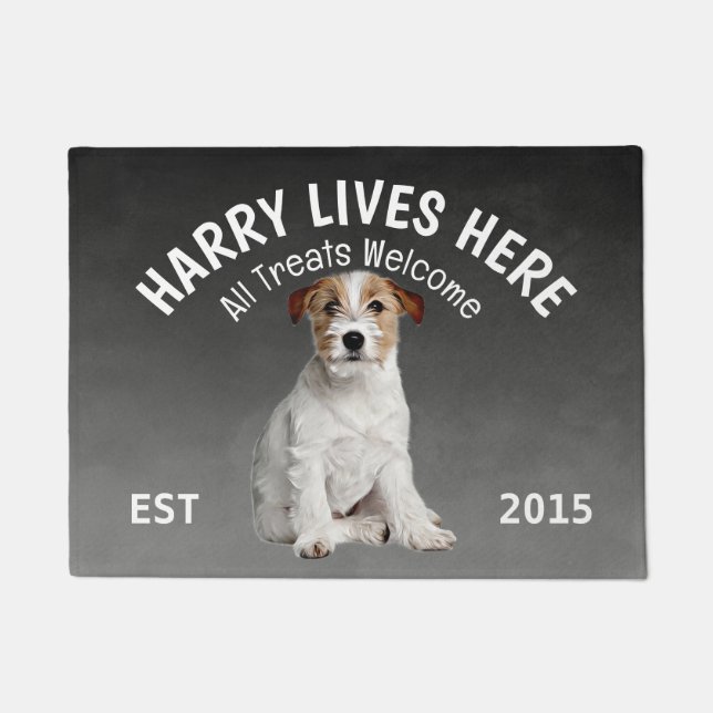 Jack Russell Terrier Personalisiert Dog Lover Fußmatte (Vorderseite)