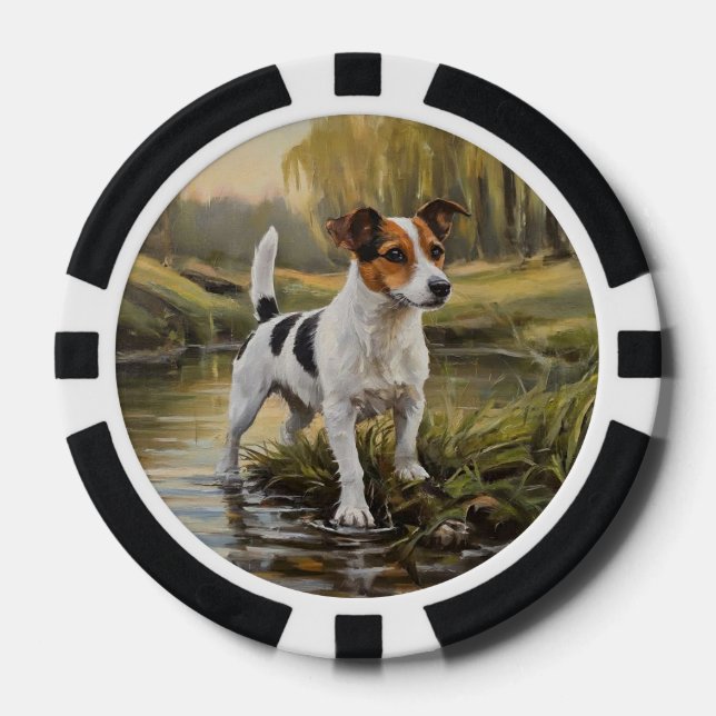 Jack Russell Terrier Pokerchips (Vorderseite)