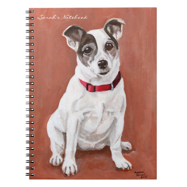 Jack-Russell-Terrier-Porträt-Notizbuch Notizblock (Vorderseite)
