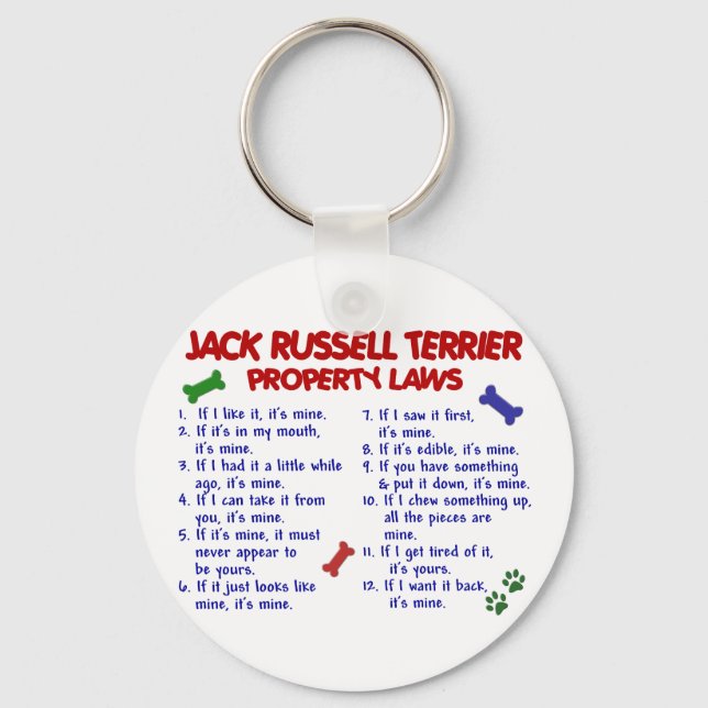 JACK RUSSELL TERRIER Property Laws 2 Schlüsselanhänger (Vorderseite)