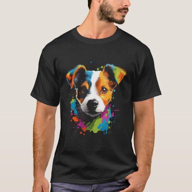 Jack Russell Terrier Puppy Dog T-Shirt (Vorderseite)