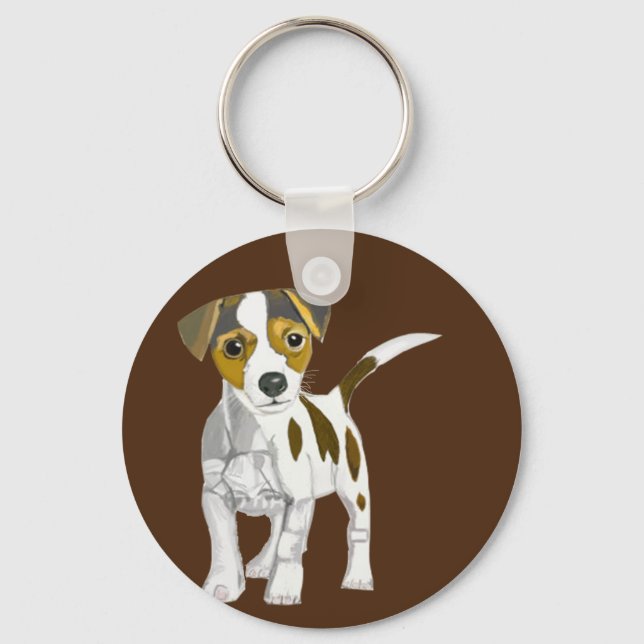 Jack Russell Terrier Puppy Schlüsselanhänger (Vorderseite)