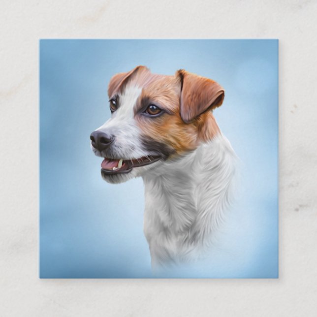 Jack Russell Terrier Quadratische Visitenkarte (Vorderseite)