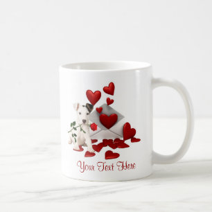 Jack-Russell-Terrier-Rote Rosevalentine-Entwurf Kaffeetasse
