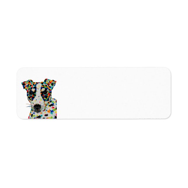 Jack Russell Terrier Rücksende-Adresse Etikett (Vorne)