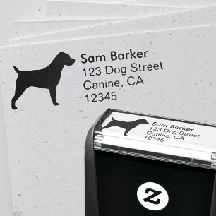 Jack-Russell-Terrier-Silhouette-Rücksendeadresse Permastempel