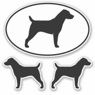 Jack-Russell-Terrier-Silhouette-Vinylaufkleber-Set Aufkleber