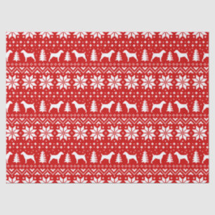 Jack-Russell-Terrier-Silhouette-Weihnachtsmuster Seidenpapier