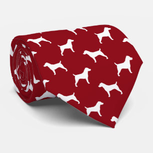 Jack Russell Terrier Silhouetten Pattern Rote Kraw Krawatte