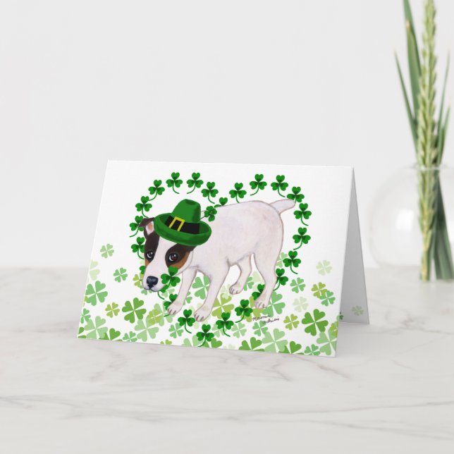 Jack Russell Terrier St. Patrick's Day Card Karte (Vorderseite)