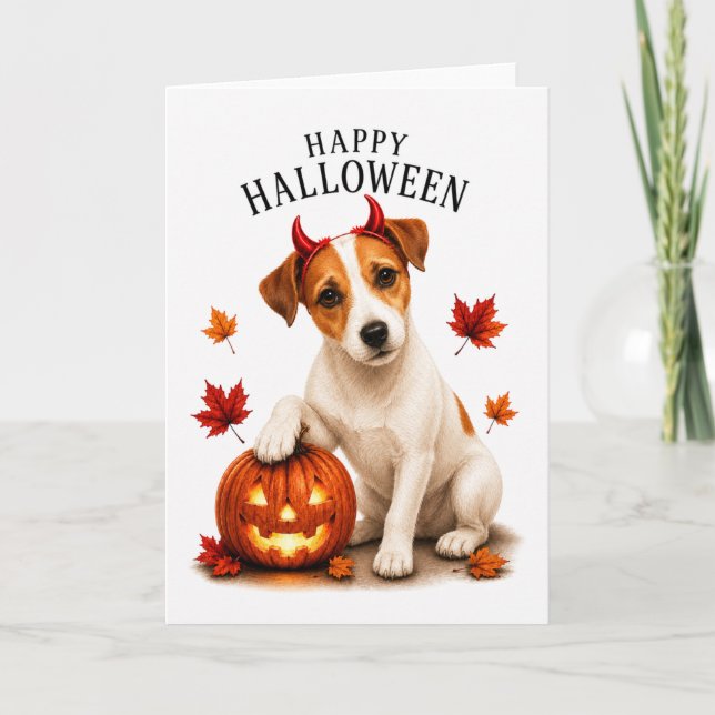 Jack Russell Terrier Teufelshund Karte (Vorderseite)