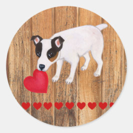 Jack Russell Terrier Valentine Stickers Wood
