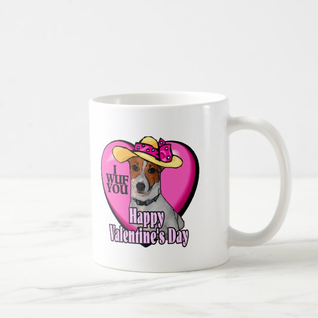 Jack Russell Terrier Valentines Kaffeetasse (Rechts)