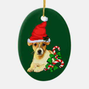 Jack-Russell-Terrier-Weihnachten Keramikornament