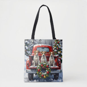 Jack Russell Terrier Weihnachten Rotes Lastwagen F Tasche