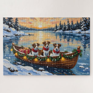 Jack Russell Terrier Weihnachtsboot Urlaub