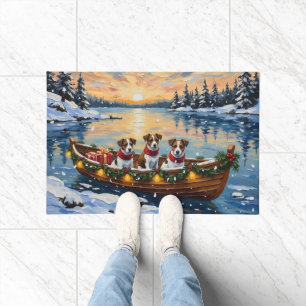 Jack Russell Terrier Weihnachtsboot Urlaub Fußmatte